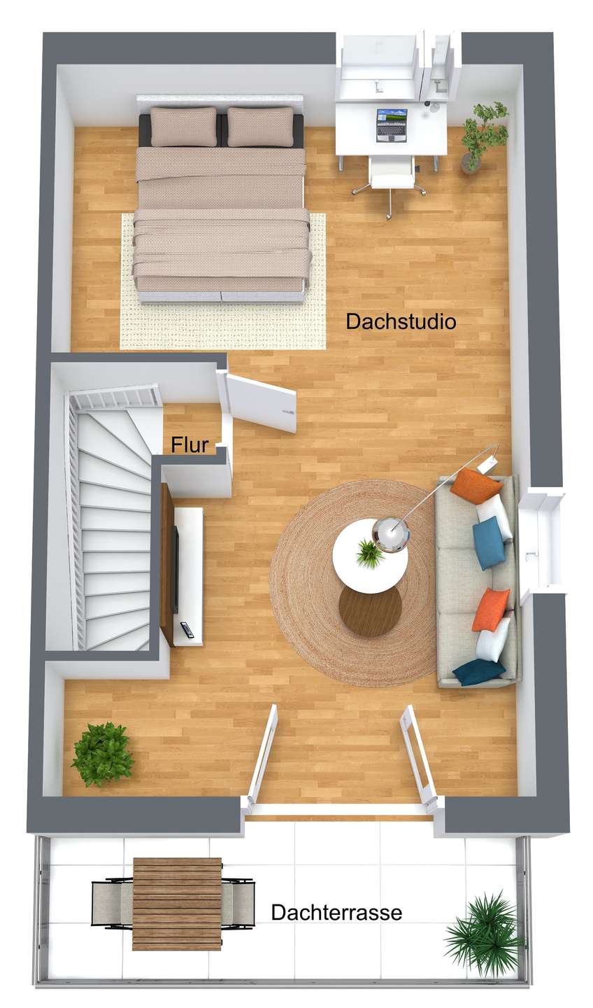 Dachgeschoss 3D Reihenhaus Pforzheim