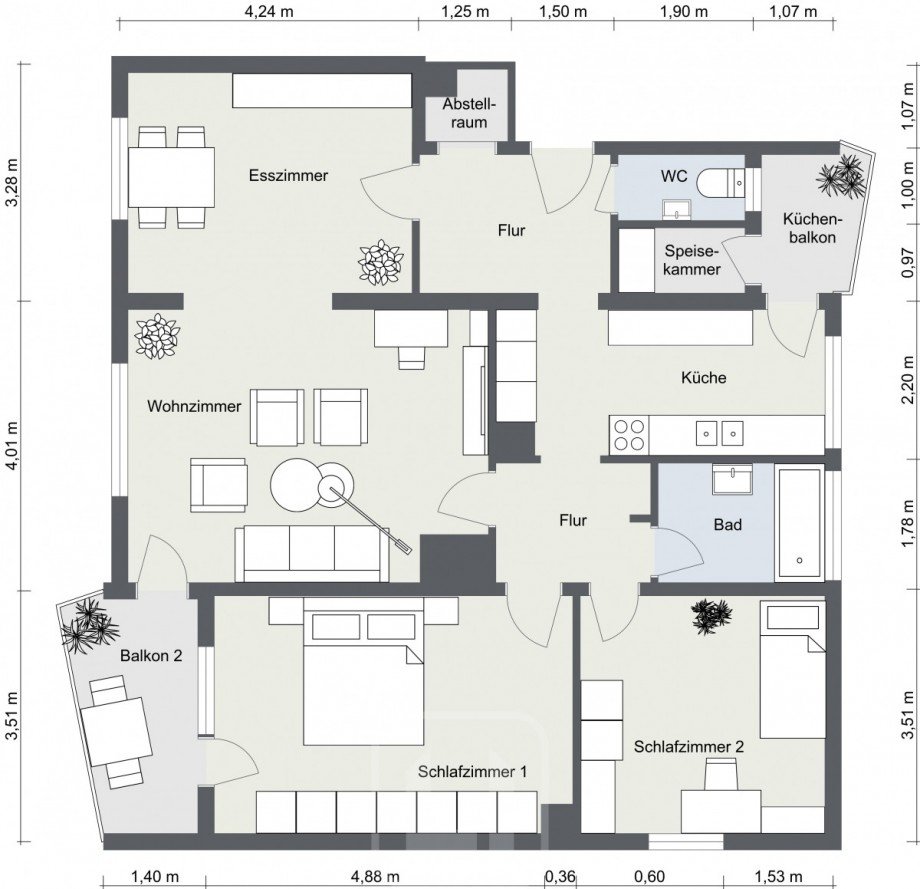 2D Grundriss Wohnung Stuttgart