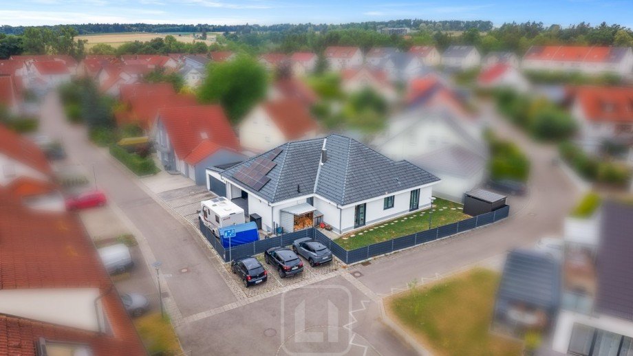 S�d-West Ansicht Bungalow M�ssingen