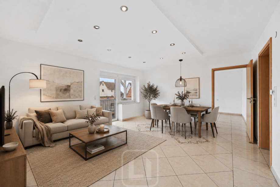 Wohnzimmer-Beispiel Etagenwohnung Herrenberg