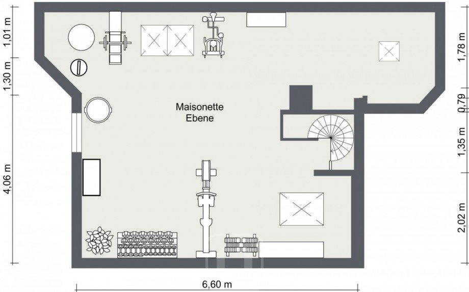 2D-Grundriss Maisonette-Ebene Maisonettewohnung Ehningen