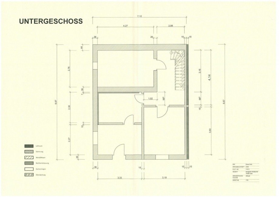 Untergeschoss Doppelhaush�lfte Calw