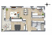 Grundriss Moderne 3-Zi-Wohnung in Nufringen | 1. OG | S�dbalkon | Garage | Neu: EBK, Bad, Fenster und B�den