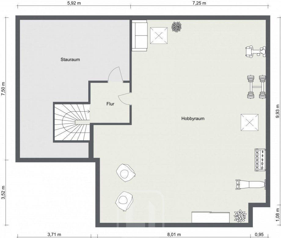 2D-Grundriss Dachgeschoss Bungalow M�ssingen