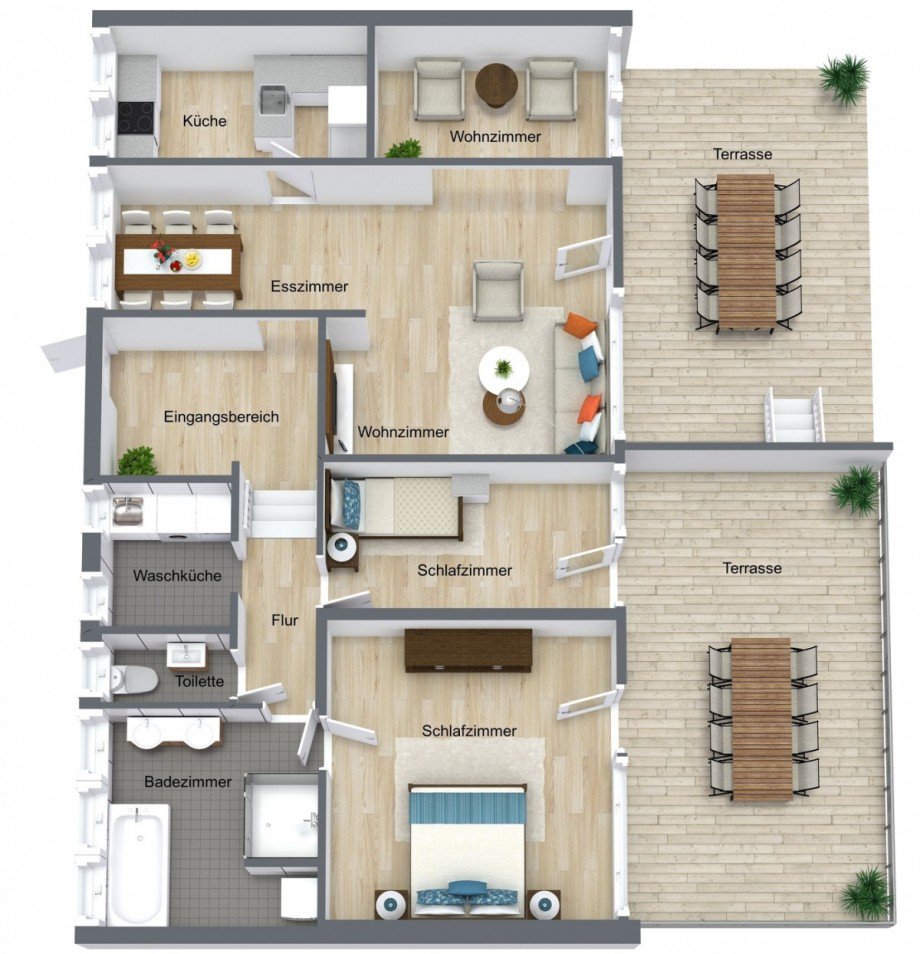 3D Grundriss Etagenwohnung Stuttgart