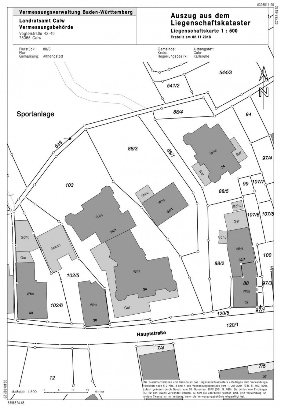 Lageplan Einfamilienhaus Althengstett
