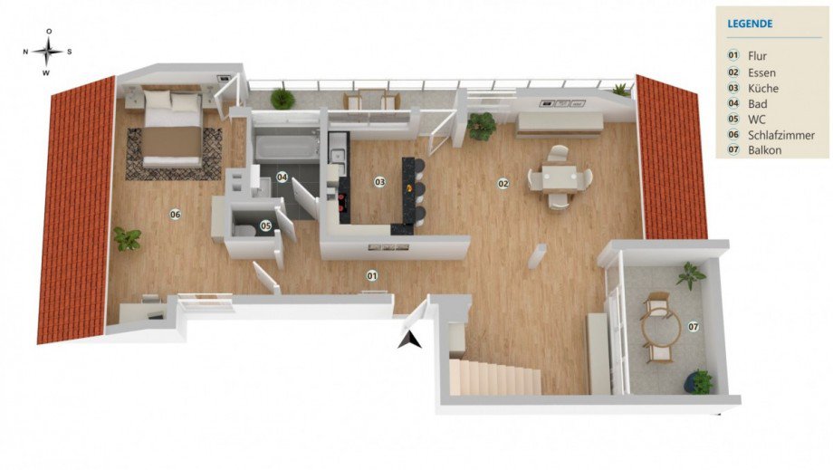 1. Dachgeschoss Maisonettewohnung Nufringen