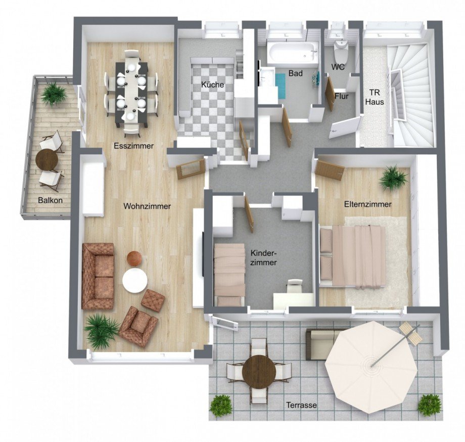 Grundriss Erdgeschoss Zweifamilienhaus Heimsheim