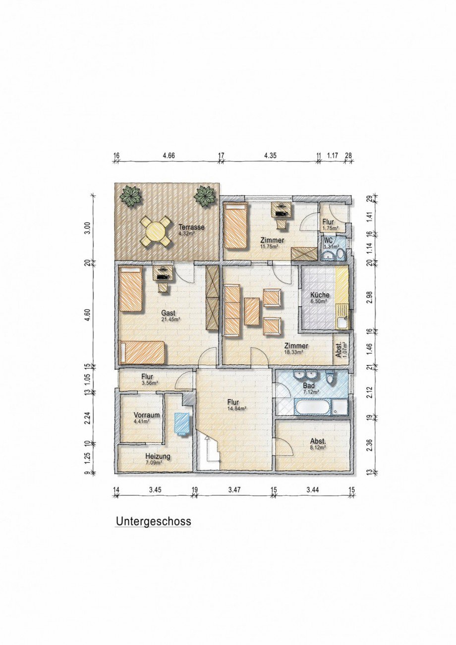 Untergeschoss/Gartengeschoss Einfamilienhaus Calw