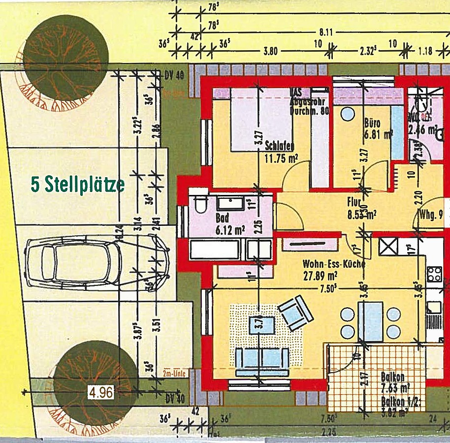 Grundriss Wohnung 9 Dachgeschosswohnung Althengstett