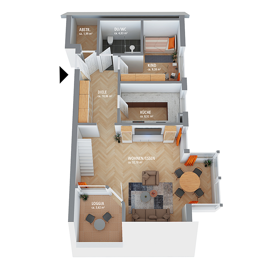 1. DG Maisonettewohnung Calw-Heumaden